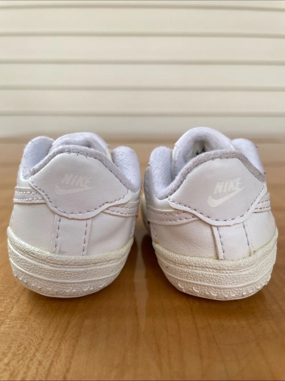 Nike White Baby Leather Walker Sneakers Size 1C